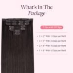 GOO GOO Clip in Hair Extensions Real Human Hair, Remy Human Hair Extensions Clip ins for Women, Natural Human Hair, 20inch 120g 7Pcs, 2 Dark Brown - Image 3
