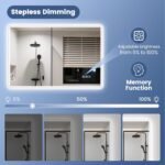 STARLEAD 28"x36" LED Bathroom Mirror with Bluetooth Speaker, 3 Color Temperature, Stepless Dimming, Anti-Fog, Touch Control, Wall-Mounted Vanity Mirror, Vertical or Horizontal - Image 7