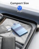 Samsers Full-Size Foldable Bluetooth Keyboard with Numeric Keypad - Blue | Number Pad, PU Leather Cover, 3-Device Switching, BT 5.1, Velvet Bag, USB-C charging, for PC tablet phone, for Travel Use - Image 8