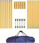 Dog Agility Equipment, Agility Poles, Dog Jumps, Outdoor Obstacle Course with 6 Weave Poles and Adjustable Jump Bar, Partial Gift Conversion Buckle (Blind Box) Yellow - Image 3
