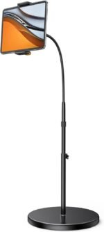 Lamicall Tablet Floor Stand Holder - Bed Gooseneck Mount for 4.7-13" iPad | 63" Adjustable Height, 10.6lb Ultra Stable Base,Flexible Arm for iPad Pro Air Mini, Galaxy Tab, Kindle, Phones - Image 2