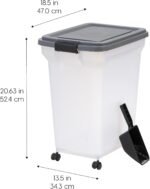 IRIS USA Dog Food Storage Container, Up to 54 lbs, Dark Gray, Made in USA | Includes 2-Cup Scoop & Wheels, Airtight Seal, BPA-Free, Bird Seed, Cat food, Cat Litter, Treats, Keeps Kibble Fresh - Image 3