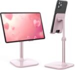 Doboli Cell Phone Stand, Valentine's Day Gifts for Teens Girls Boys Adults Women Men Mom Wife, Phone Stand for Desk, Phone Holder Stand Compatible with iPhone and All Mobile Phones Tablet, Pink - Image 2