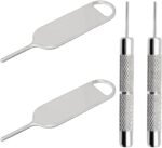 4 Pcs SIM Card Removal Openning Tool Tray Eject Pins Needle Opener Ejector Compatible with All iPhone Apple iPad HTC Samsung Galaxy Cell Phone Smartphone Watchchain Link Remover (Style B) - Image 2