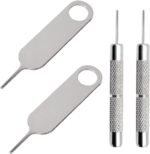 4 Pcs SIM Card Removal Openning Tool Tray Eject Pins Needle Opener Ejector Compatible with All iPhone Apple iPad HTC Samsung Galaxy Cell Phone Smartphone Watchchain Link Remover (Style C) - Image 2