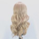ELESTY Long Wavy Blonde Hair Synthetic Lace Front Wigs for Women Natural Hairline Heat Resistant Fiber Hair Free Part Glueless Lace Front Wigs Daily Party Lace Wigs 24Inch - Image 5