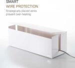 Yamazaki Home Cable Management Box – Cord Organizer Box with Lid, Minimalist Cable Storage for Office, ABS Plastic | Sleek cable storage container for office spaces. Removable lid prevents dust buildup. Helps keep everyday tech organized. - Image 5