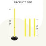 TNZMART 3.9FT Detachable Speed Agility Poles Agility Training Poles Set Adjustiable Height Soccer Poles with Rubber Base - Image 6