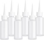 6 pcs 50mL/ 1.69 oz Plastic Squeeze Bottles Glue Oil Bottle Precision Tip Applicator Bottle Color Bottles for Hair Salon Paint Art Craft Liquids Glue - Image 2