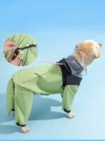 Waterproof Dog Raincoat, Clear Hood, Leash Hole, Blue, X-Small | Full-leg coverage, reflective strips and adjustable cuffs in durable 300D polyester help keep dogs dry on rainy walks. - Image 4