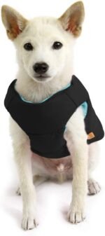 Gooby Padded Vest Dog Jacket, Solid Black, Medium | Fleece-lined insulated warmth; Step-in back zipper; Back D-ring leash; Water-resistant; Machine washable - Image 4