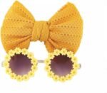 2Pcs/Set Pet Dog Bow Headband Sunflower Sunglasses Cute Summer Beach Pet Accessories Dog Cat Party Costume Photography Props - Image 2