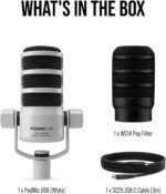RØDE PodMic USB Dynamic Broadcast Microphone with XLR and USB Connectivity for Podcasting, Streaming and Content Creation (White) | XLR and USB Connectivity for Podcasting, Streaming and Content Creation White - Image 9