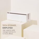 Yamazaki Home Cable Management Box – Cord Organizer Box with Lid, Minimalist Cable Storage for Office, ABS Plastic | Sleek cable storage container for office spaces. Removable lid prevents dust buildup. Helps keep everyday tech organized. - Image 3