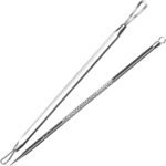 Teenitor Pimple Extractor Acne Treatment Tool Surgical Grade Blackhead Comedone Removal 2-in-1 Popper Tool for Face Nose Blackhead Extractor Tool Silver - Image 2