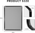 30"x22" Bathroom Vanity Mirror for Wall Aluminum Framed Farmhouse Rectangle | Anti-Rust, HD Reflection Anti-Desilvering, Distortion Free, Tempered and Shatter-Proof Wall Mounted Mirror, Black - Image 8