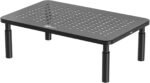 WALI Computer Monitor Stand for Desk, Adjustable Laptop Riser, up to 44 lbs | Monitor Riser Under-Desk Storage, Fits Monitors, Laptops, Printers, for Home, Office, School Supplies (STT003), 1 Pack, Black - Image 2