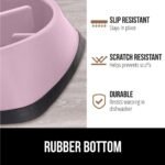 GORILLA GRIP® Patented BPA Free Slow Feeder Dog Bowls, Interactive Puzzle Toy for Dogs and Cats Food Training Enrichment, Keeps Pets Busy and Prevents Puppy Overeating, Small Breeds, 1 Cup, Pink - Image 5