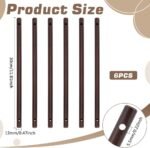 BENECREAT 6PCS Wooden Dowels with Two Holes, 11.8inch Black Round Wooden Rod Sticks for Quilt Wall Hanging, Tapestry, Weaving, DIY Hardwood Craft, Hole: 5.5mm - Image 3