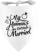 Engagement Gift, My Humans are Getting Married Dog Bandana, Wedding Photo Prop, Pet Scarf, Dog Engagement Announcement, Pet Accessories (Black) - Image 2
