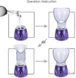 Hann Facial Steamer Professional Sinus Steam Inhaler Face Skin Moisturizer Facial Mask Sauna Spa Steamers with Aromatherapy Diffuser Humidifier Function (Purple) - Image 8