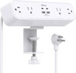 Mifaso PD30W Desk Clamp Power Strip, Surge Protector, Fast Charging Station | 4 Outlets, 4 USB (2 USB C), 5FT Extension Cord, Desk Organizer Gaming Accessories Office Essentials, Fits 1.96" Tabletop Edge - Image 2