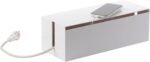 Yamazaki Home Cable Management Box – Cord Organizer Box with Lid, Minimalist Cable Storage for Office, ABS Plastic | Sleek cable storage container for office spaces. Removable lid prevents dust buildup. Helps keep everyday tech organized. - Image 2