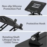 Adjustable Laptop Stand for Desk, Metal Laptop Riser Holder | Portable Desktop Book Stands, Foldable Ventilated Cooling Computer Notebook Stand Compatible with 10-15.6” Laptops, Tablets - Image 7