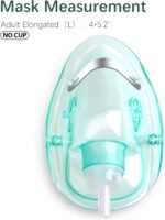 ANSNF Oxygen Mask for Face Adult with Tube - Size M L Green - NO Cup | NO CUP design - comes with 2 masks & 6.6' tubing (M+L). No smell, lightweight, easy to clean. Assembly in 10 seconds. - Image 3