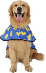 HDE Dog Raincoat with Hood & Leash Hole S-XL Dog Rain Jacket Ducks L | Hooded Rain Coat, Reflective Safety Strip, Water Resistant, Easy On/Off, Good for Pets, Small Medium & Extra Large Dog Breeds - Image 3