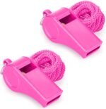 Loud Sports Whistle with Lanyard – High-Pitched Pink Plastic Whistles for Coaches, Outdoor Safety, Dog Training, Party Favors - Image 2