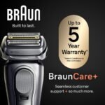 Braun Series 9 PRO+ Electric Razor for Men, 5 Pro Shave Elements & Precision Long Hair Trimmer, 6in1 SmartCare Center, Wet & Dry Electric Shaver for Smooth Skin with 60min Battery Runtime, 9517s - Image 7