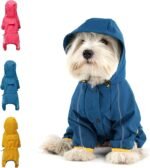 Dog Raincoat, Waterproof Dog Rain Jacket with Hood, Rain Coat with Leash Hole, Reflective Strap for Small Medium Dogs, Outdoor Adventures/Walking Lightweight Puppy (Blue,M) - Image 2