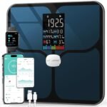 ABLEGRID Rechargeable Digital Bathroom Scale for Body Weight, Smart Scale Tracks 22 Metrics Including Body Fat, BMI, Muscle Mass, Heart Rate, Baby Mode, Large Color Display, 400 lbs - Image 2
