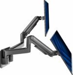 VIVO Premium Dual Monitor Arm Wall Mount, Fits Ultrawide Screens up to 45 inch, 44 lbs per Arm, Counterbalance Articulating, Heavy Duty Double Monitor Wall Mount, Max VESA 100x100, Black, MOUNT-V202V - Image 2