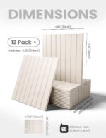 Fluxynara 48" x 36" Large Felt Bulletin Board, Oatmeal | 12 Pack Cork Board Alternative with 60 Safe Adhesive Tabs, Pin Boards for Wall Decor, Home, Office, Classroom,Dorm - Image 3