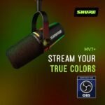Shure MV7+ USB-C & XLR Podcast Dynamic Mic with Stand - Black | OBS-certified USB-C and XLR dynamic mic with stand, LED touch panel, auto level and pop filter for podcasting - Image 8