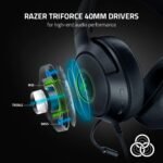 Razer Kraken V3 X Wired USB Gaming Headset, Lightweight, Black | TriForce 40mm Drivers, HyperClear Cardioid Mic, 7.1 Surround Sound, Chroma RGB Lighting - Image 4