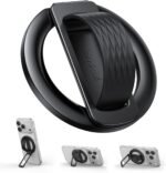 Lamicall Magnetic Phone Grip for MagSafe - Ultra Soft Finger Silicone Loop | Durable Vertical Zinc Alloy Stand Kickstand, Magnet Cell Phone Ring Holder for iPhone 17/16/15/14/13/12 Series & Androids - Image 2