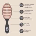 Wet Brush Ceramic Speed Dry Detangler, Black, Vented Blow-Dry Hair Brush | Soft HeatFlex Bristles, Up to 45% Faster Drying with Less Breakage, Smooth Shine & Easy Styling for All Hair Types - Image 5
