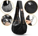 Tomkas Small Dog Sling Carrier - Classic Pocket & Classic Strap - Wrap Carrier - for 3-10 lbs Pets(Black) - Image 5