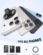 Lamicall Magnetic Phone Grip for MagSafe - Ultra Soft Finger Silicone Loop | Durable Vertical Zinc Alloy Stand Kickstand, Magnet Cell Phone Ring Holder for iPhone 17/16/15/14/13/12 Series & Androids - Image 7