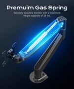 Pholiten Single Monitor Mount for up to 35" Screens | Fully Adjustable Gas Spring Arm, Holds up to 24lb, VESA 75/100mm, Black - Image 4