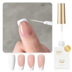 GAOY White Swirl Gel Nail Polish Art Liner, 12ml Classic Color | With Thin Brush for Nail Paint Design, French Tip Tool, UV/LED Cure Required, Easy DIY French Manicure at Home - Image 2