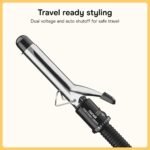 Conair Curling Iron​, Fine to Thick Hair, 1-in. Barrel, Black/Silver | Hair curler with multi-layer technology for tight curls and loose waves, 25 heat settings up to 400°F, and 60-second heat-up - Image 7