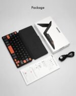 Doohoeek Universal Bluetooth Mini Keyboard, Wireless Compact Keyboard with Orange Navigation Keys & Any-Angle Stand for Android/iOS/Windows, Dual-Device Keypad for Phones/Galaxy Z Fold/iPad mini - Image 9