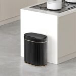 ELPHECO Black Bathroom Trash Can with Lid 2 Gallon Sensor Trash Bin, Automatic Narrow Garbage Can, Waterproof Smart Trash Can, Slim Motion Sensor Waste Bins for Bathroom, Living Room, Office | Automatic Garbage Can, IPX5 Waterproof Plastic Wastebasket, Slim Trash Bin for Bathroom, Living Room and Office - Image 8