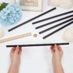 BENECREAT 6Pcs Wooden Dowels with Two Holes, 15.7 Inch Black Round Wooden Rod Sticks for Quilt Wall Hanging, Tapestry, Weaving, DIY Hardwood Craft (Hole: 6mm) - Image 4