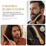 ORW Fine Tooth Comb with Handle, Bamboo Detangling Comb for Fine Hair, Anti Static Styling Comb, Wet & Dry Hair - Image 9