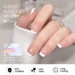 GAOY White Swirl Gel Nail Polish Art Liner, 12ml Classic Color | With Thin Brush for Nail Paint Design, French Tip Tool, UV/LED Cure Required, Easy DIY French Manicure at Home - Image 4